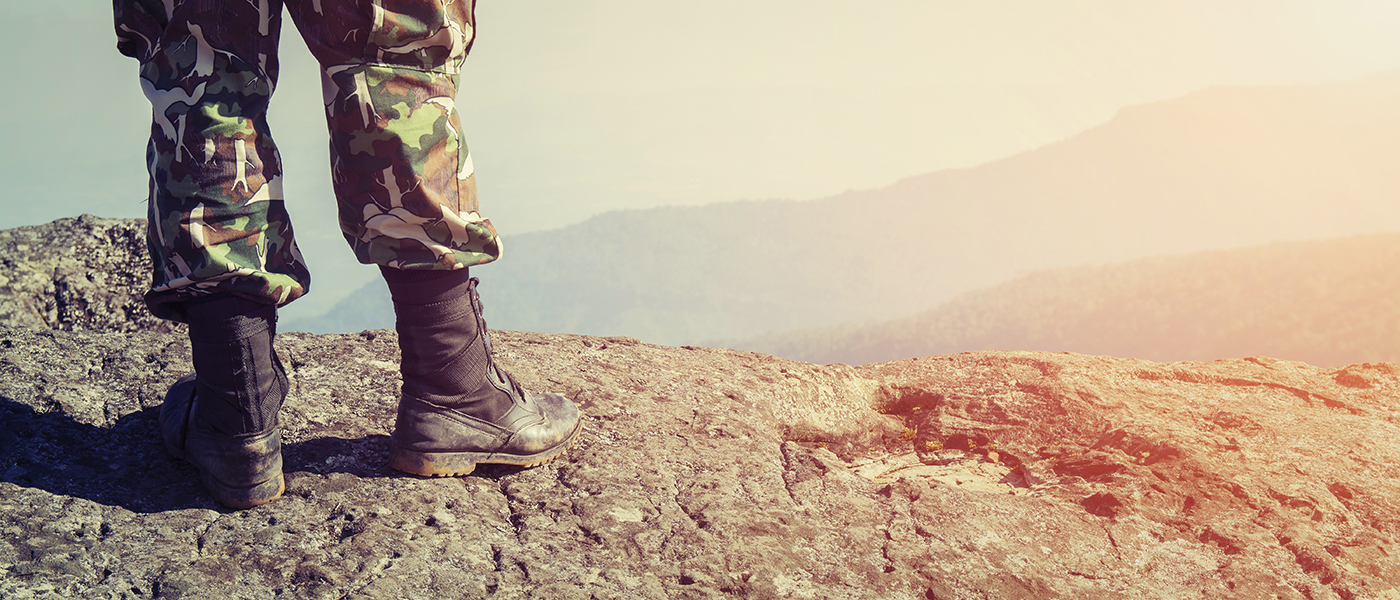 Military members boots on the ground